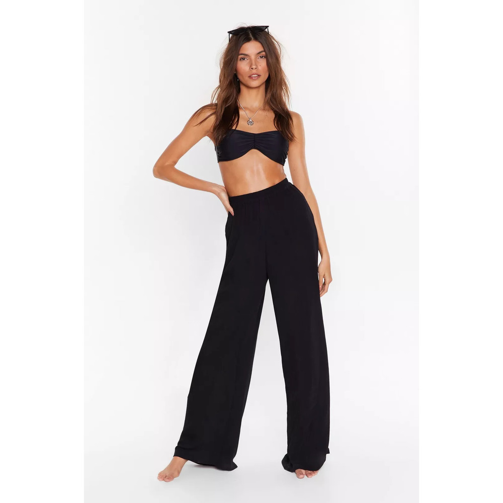 Nasty Gal Black High-Waist Wide Leg Pants
